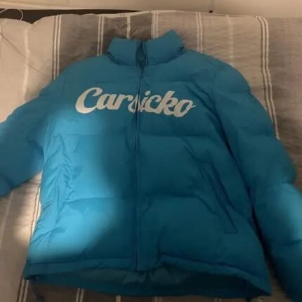 Unisex Blue Carsicko Logo Puffer Jacket