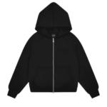 Black Carsicko Core Zip Hoodie with full zip design, premium fabric, and modern streetwear style in black color