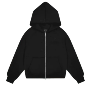 Black Carsicko Core Zip Hoodie with full zip design, premium fabric, and modern streetwear style in black color