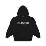 Black Carsicko Rock Wash Hoodie streetwear zip hoodie with washed finish