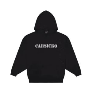 Black Carsicko Rock Wash Hoodie streetwear zip hoodie with washed finish